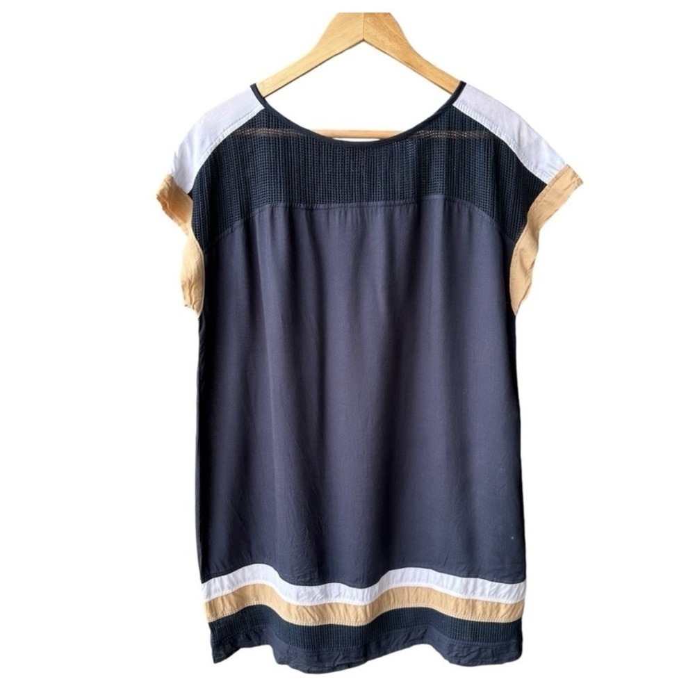 JETS by Jessika Allen Dress Tunic Top Navy Blue Mesh Detail Swim Resortwear Sz 8
